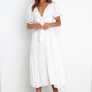 Petal & Pup White Piper Dress